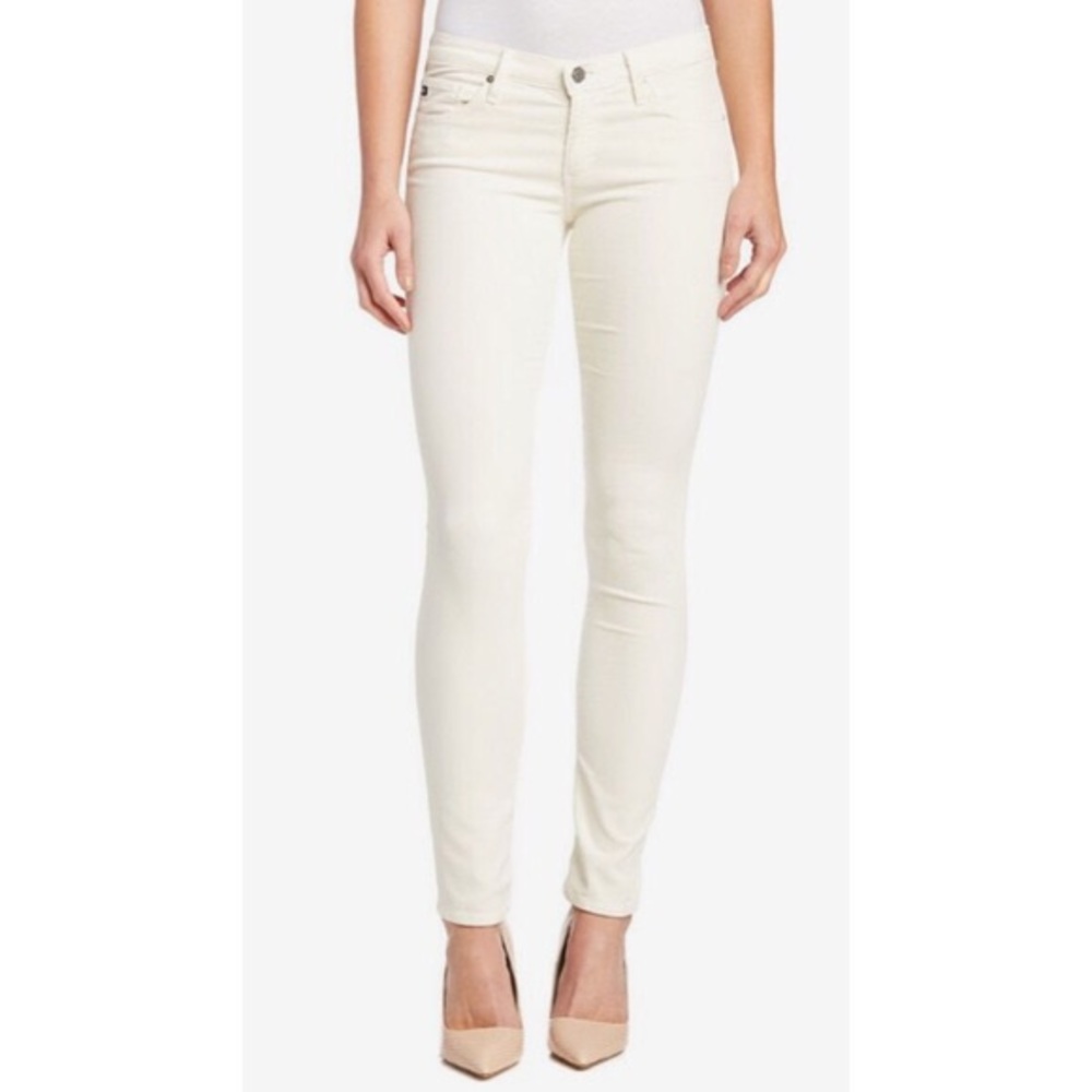 AG Stilt Leg Cream Corduroy Pants